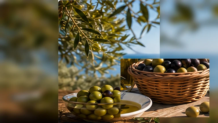 Zeytin kalibresi ve iri sofralık zeytin seçimi için yakın plan yeşil zeytinler
