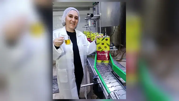 Ayvada üretim tesisinde natürel sızma zeytinyağının hijyenik dolumu