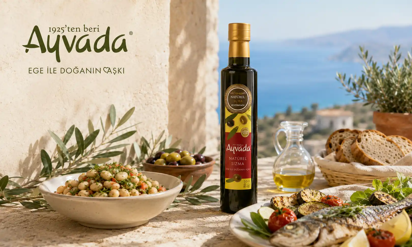 Erken hasat zeytinyağı ile kahvaltı salata peynir ve zeytin sofrası