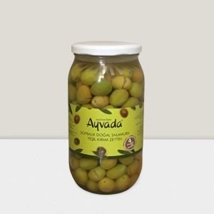 Ayvalık Natürel Yeşil Kırma Zeytin 1000cc (Yeni Hasat)