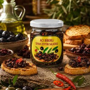 Acı Biberli Siyah Zeytin Salatası 370 Gr