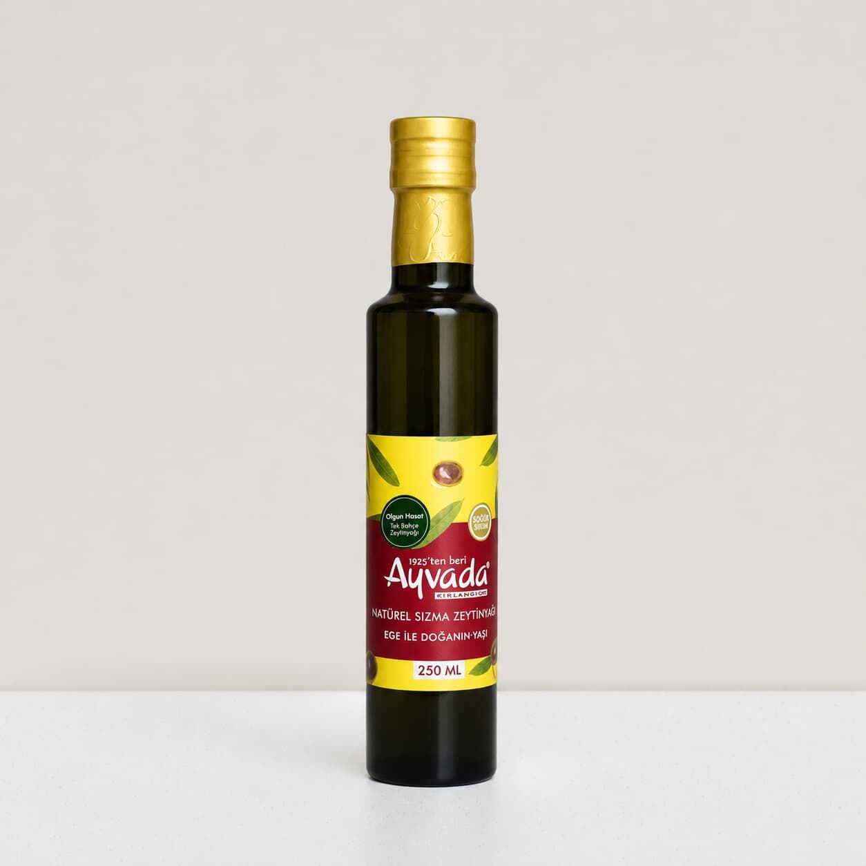 Ayvalık Olgun Hasat Natürel Sızma Zeytinyağı 250 Ml Siyah Cam