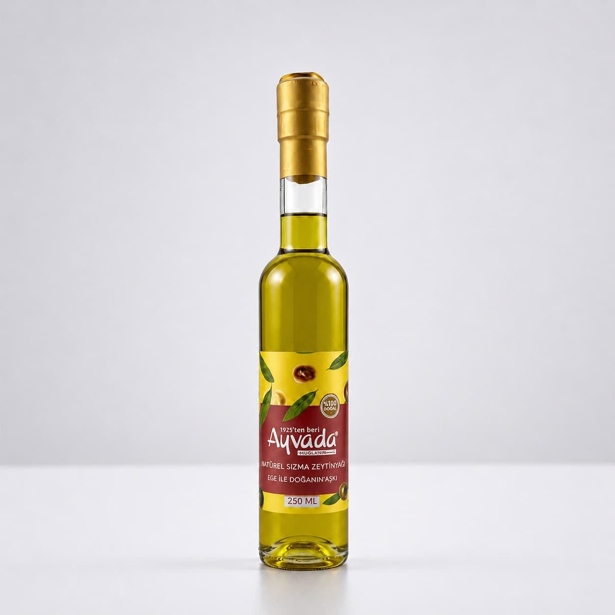 Erken Hasat Soğuk Sıkım Natürel Sızma Zeytinyağı 250 ml Cam Şişe
