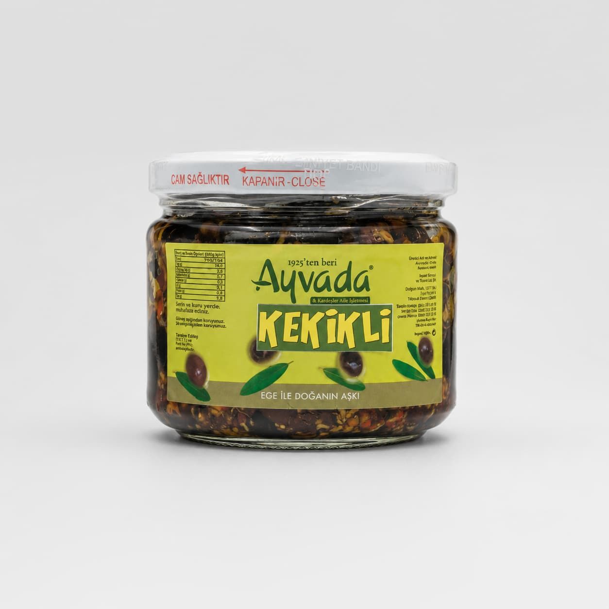 Kekikli Sarımsaklı Siyah Zeytin Tek Bahçe Ayvalık
